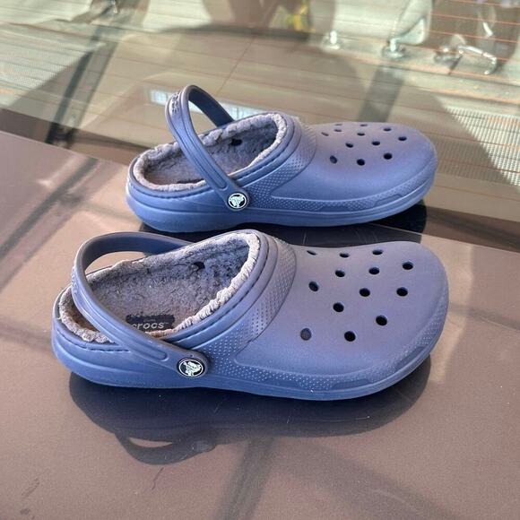 Crocs Classic Lined Clogs Big Kids Size J 5 Blue - Picture 6 of 14